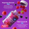 Sleep Support Magnesium Glycinate Gummies 400mg Raspberry with Blackcurrant Oil Sugar Free Non GMO Gluten Free 60 Days