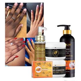 AILKE Collagen Lightening Kit, Cleansing, Moisturizer, Hydration, Blemish Removal Cream, Antioxidant, Brightening Body Lotion (Color: 5 in 1 Set)