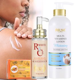 AILKE Natural Multi-Vitamin Lightening Skin Care Kit, Moisturizes, Even Toning, Remove Blemishes, Clean & Soothing Skin (Color: 3 in 1 set)