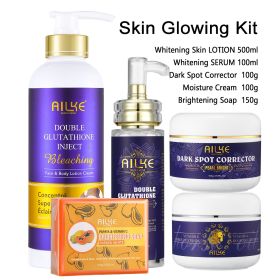 AILKE Reduce Melanin And Pigmentation Body Lotion, 24-Hour Moisturizing And Brightening Skin Tone, Huge Bottle With Pump 500ml (Color: 5 in 1 Set)