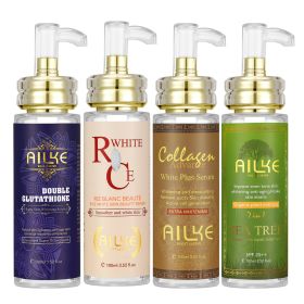 AILKE Face And Body Whitening Serum,Hydration Moisturizing, Dark Spots Remover, Skin Glowing,Wrinkle Treatment 100ML/3.52FL.OZ (NET WT: Pack of 4)