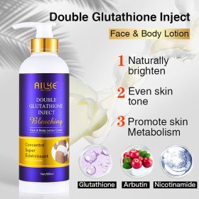 AILKE Brightening Moisturizing Whitening Body Lotion, Suitable For Black & Dark And Brown Skin Care Large Bottle With Pump 500ML (Color: Glutathione Lotion)