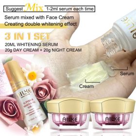 AILKE Lightenin Anti-Wrinkle Face Cream With Collagen, Hyaluronic Acid, Whitening Skin Care Women Facial Moisturizer Set (Color: Cream and Serum)