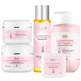 AILKE Whitening Moisturizing Anti-Freckle Body Lotion, Suitable For Face And Body, Glutathione Korean Women's Skin Care Products (Color: 5 in 1 Set)