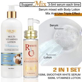 AILKE Multi-vitamin Body Lotion, Anti-wrinkle, Reduce Melanin And Stretch Marks, Regenerate Cell Vitality, Lightening Skin Care (Color: 2 in 1 set Vitamines)